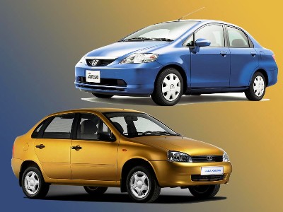 Honda Fit Aria vs Lada Kalina. Яркие представители